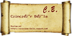 Czinczár Béla névjegykártya